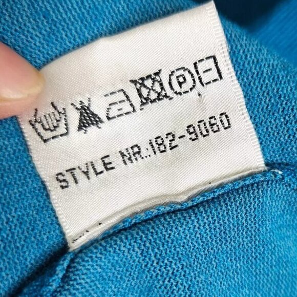 VTG Claudia Sträter Viscose Long Cardigan Sweater W/Pockets Women'S Size 42 Blue - Picture 6 of 6